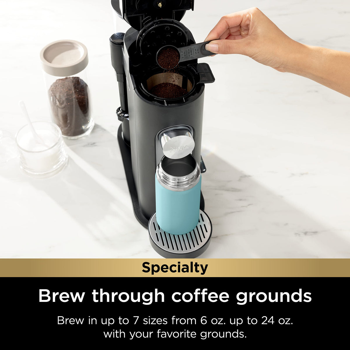 Single-Serve Coffee Maker with Milk Frother, Black I508