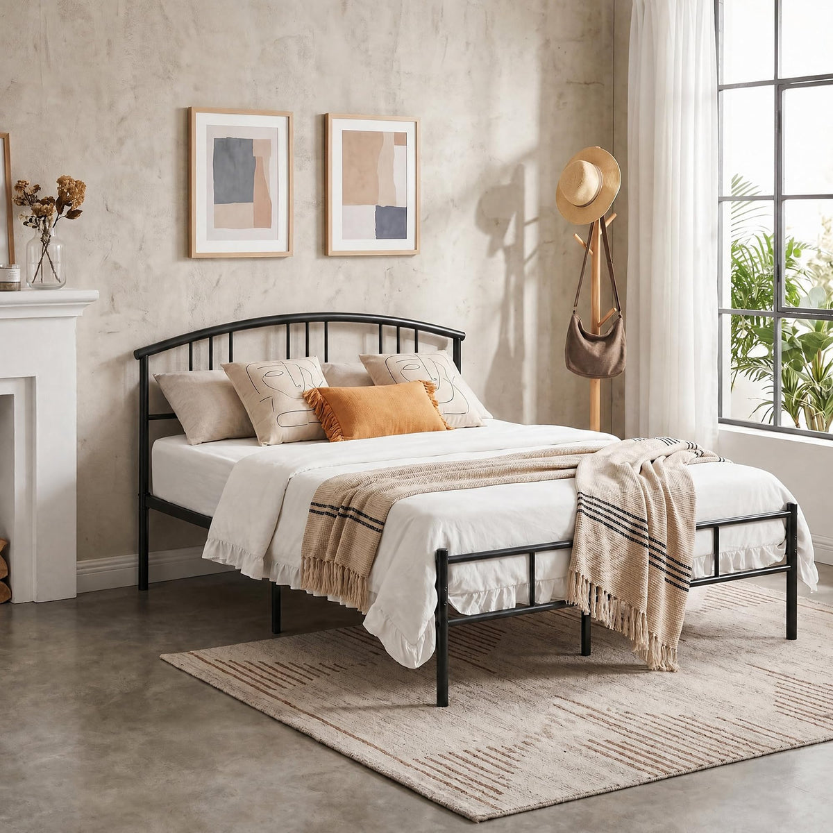 Full Metal Platform Bed Frame with Headboard and Footboard Q50000