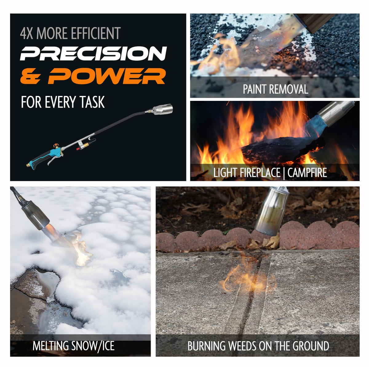 Propane Torch Weed Burner with 13 ft Hose, Adjustable 2,200,000 BTU Self Igniting J593