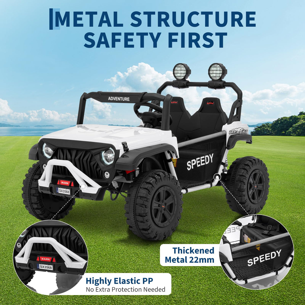 24V 4WD Electric Car 2 Seater UTV with Remote Control L1482
