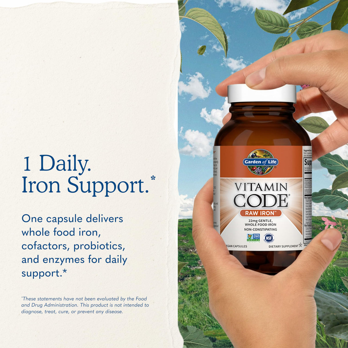 Vitamin Code Raw Iron Supplement, 30 Capsules K174