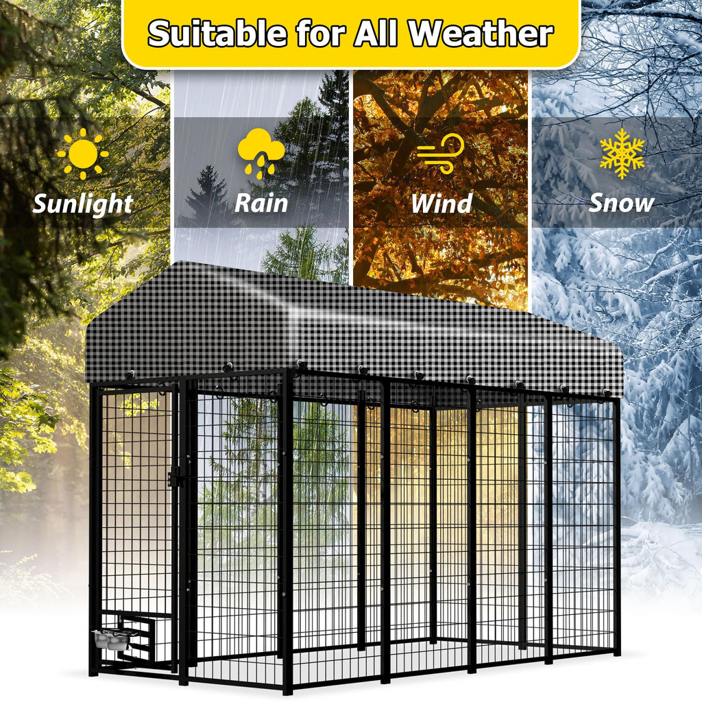 Heavy Duty Outdoor Dog Kennel with Roof Cover R65932