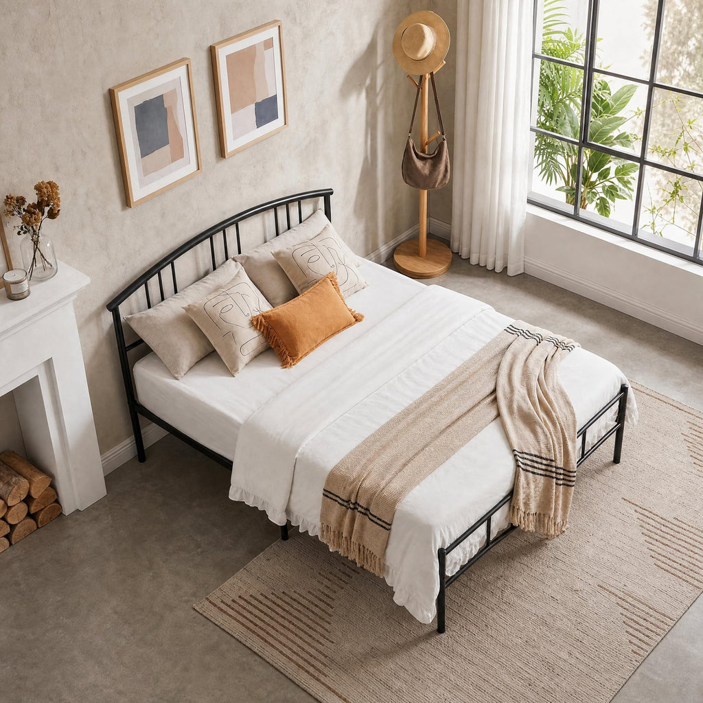 Full Metal Platform Bed Frame with Headboard and Footboard Q50000