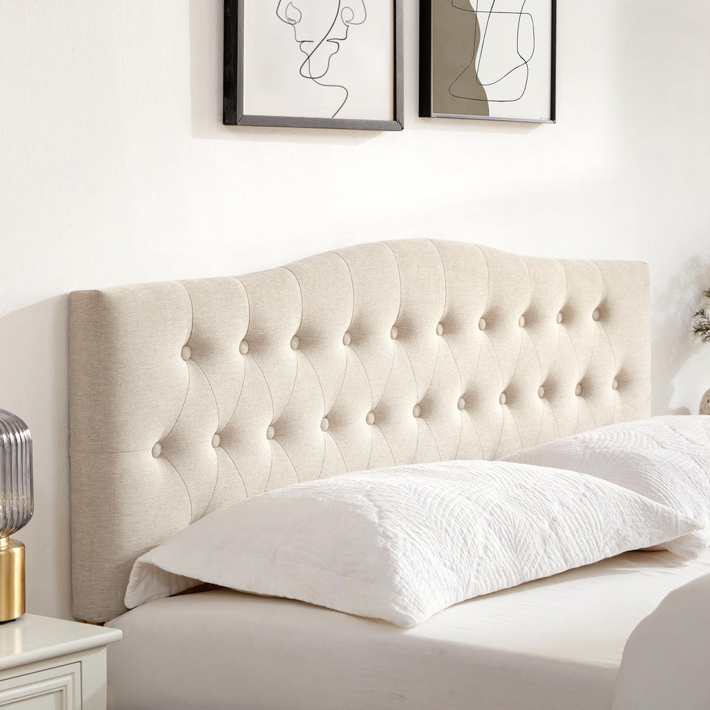 Beige Queen Size Tufted Headboard G906