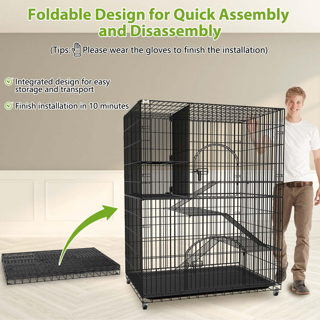Extra Large Cat Cage Indoor Enclosure with Storage Cube R8206