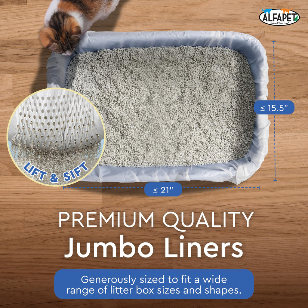 Jumbo 15 Count Pack of 5 Cat Litter Box Liners A135