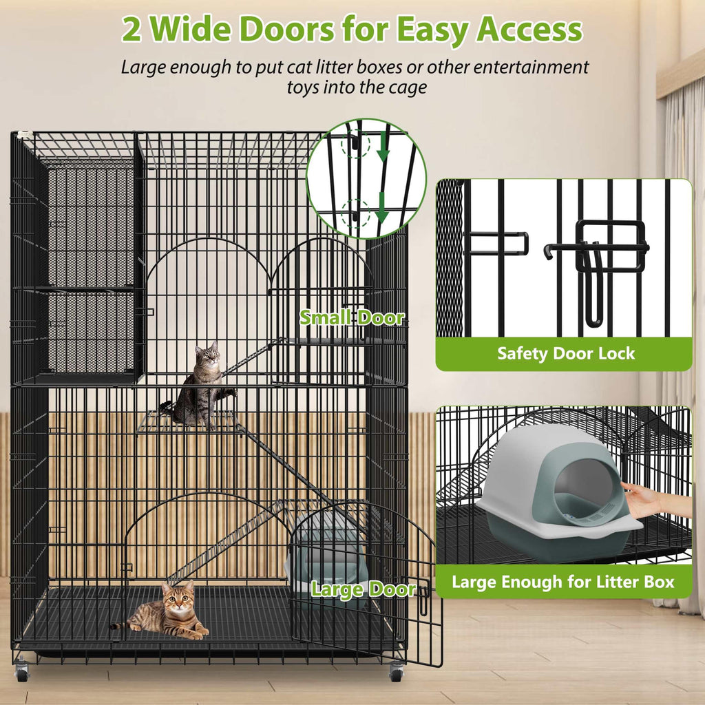 Extra Large Cat Cage Indoor Enclosure with Storage Cube R8206